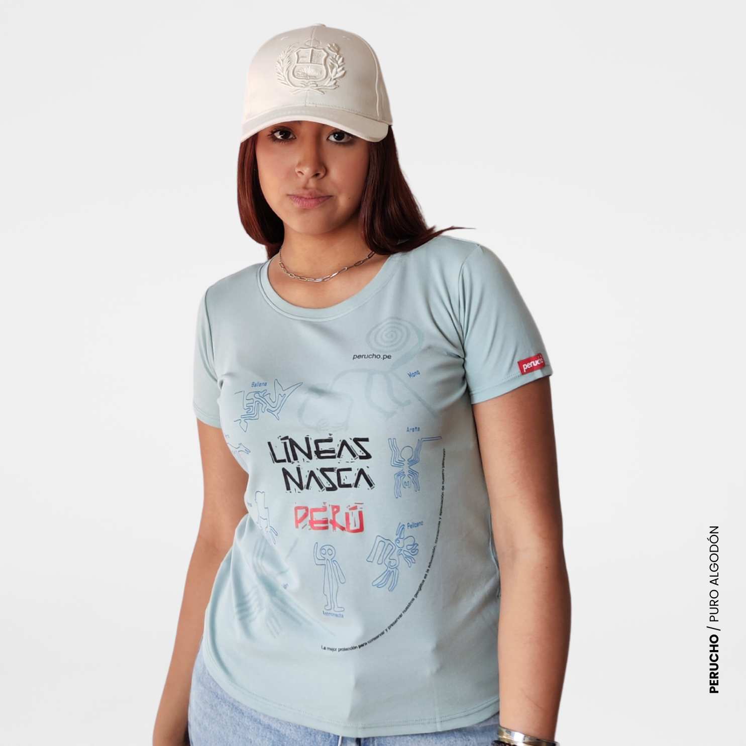 Polo Perú De Mujer de algodón Líneas de Nasca - Perucho, polos y gorras con  diseños peruanos
