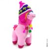 Alpaca de peluche color fucsia - Imagen 2
