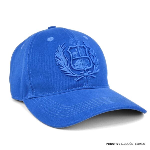 Gorra de algodón Pima color azulino escudo bordado - Imagen 2