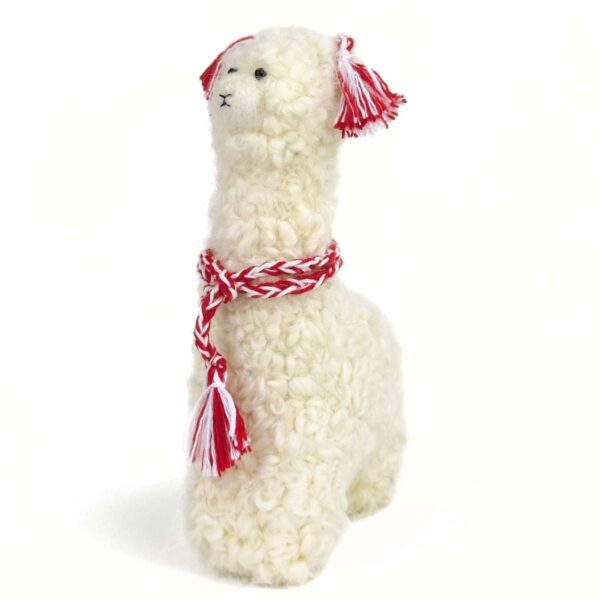 Alpaquita Artesanal grande de Baby Alpaca color blanco natural - Imagen 3