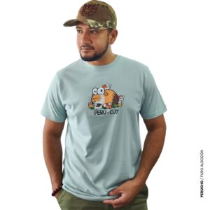 Polo de hombre diseño Perú Cuy puro algodón