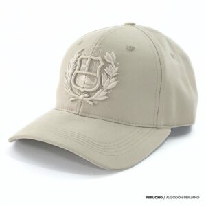 Gorra de algodón Pima color beige escudo bordado